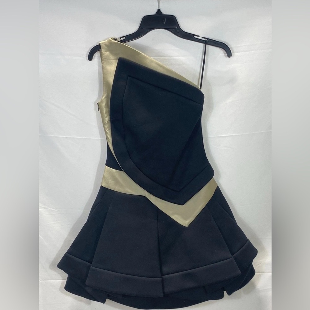 Antonio Berardi Designer Colorblock Asymmetric Mini Dress Size 40 Made in Italy